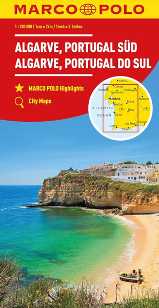 Algarve, Southern Portugal 1:200,000 Map Marco Polo Travel Publishing Ltd
