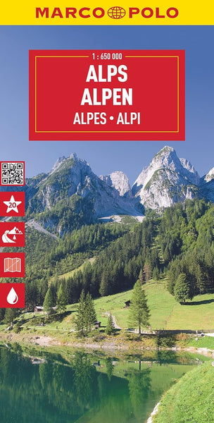 Alps Travel Map Marco Polo Travel Publishing Ltd