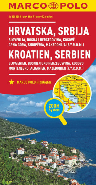 Croatia & Serbia Road Map Marco Polo Travel Publishing Ltd