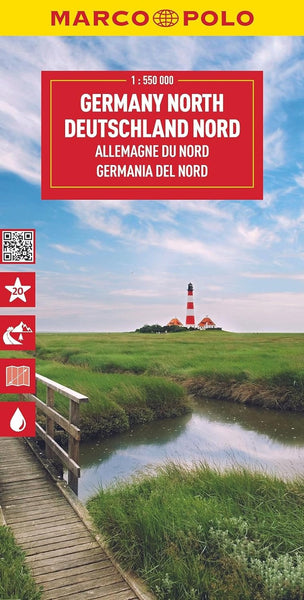 Northern Germany Road Map Marco Polo Travel Publishing Ltd