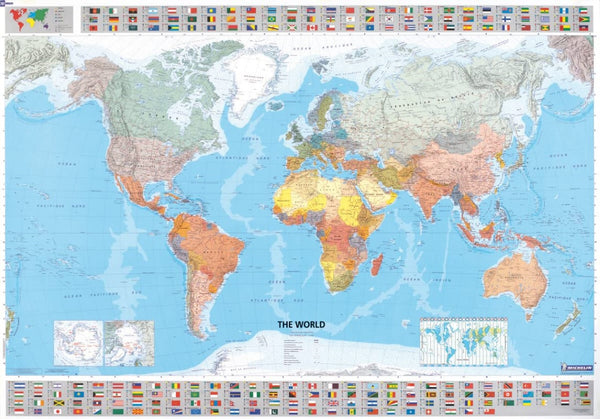 World, Pol, w/Flags, 40x56, Lam Michelin Maps and Guides