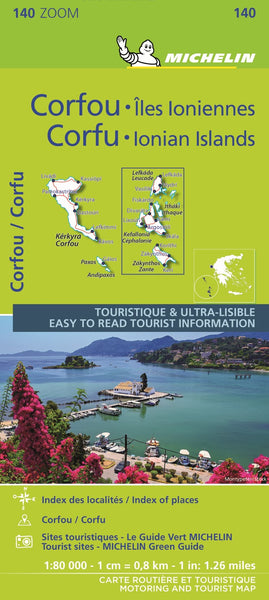Corfu & the Ionian Islands - Zoom Map Michelin Maps and Guides
