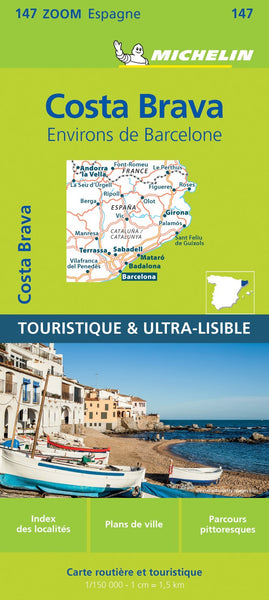 Costa Brava and Environs of Barcelona : Spain #147 Map Michelin Maps and Guides