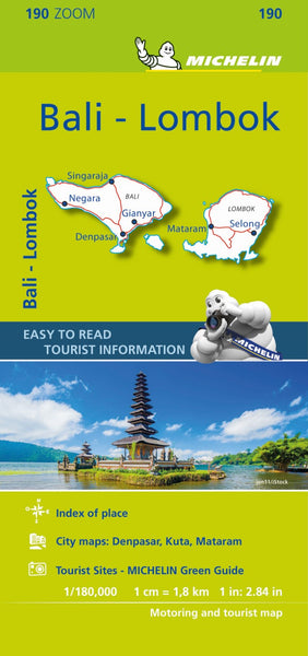 Bali, Lombok - Road & Tourist Map Michelin Maps and Guides