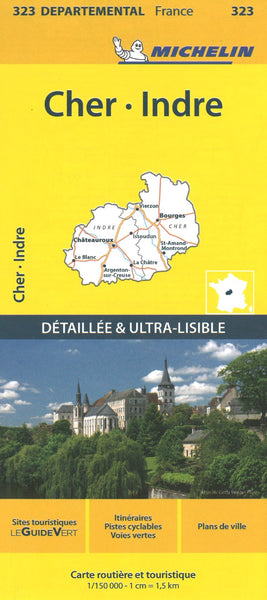 Cher / Indre, France Regional Map Michelin Maps and Guides