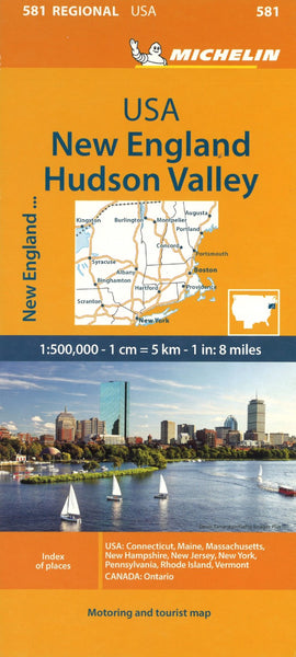 Hudson Valley, New England (581) Regional Road Map Michelin Maps and Guides