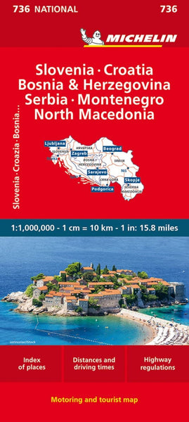 Slovenia, Croatia, Bosnia & Herzegovina, Serbia, Montenegro, former Yug. Rep. of Macedonia 1:1,000,000 : road and tourist map Michelin Maps and Guides
