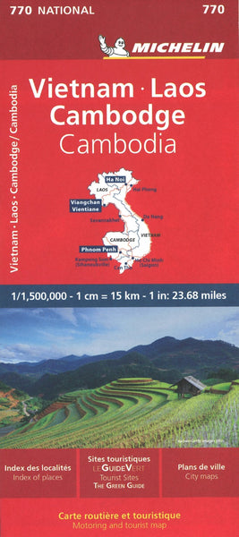 Vietnam, Laos, Cambodia: road and tourist map Michelin Maps and Guides