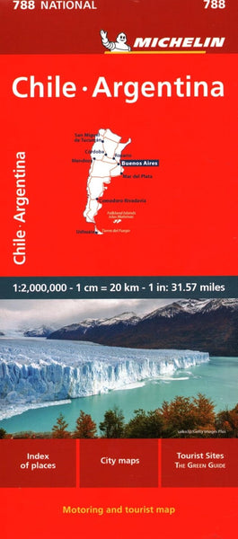 Chile, Argentina, Motoring & Tourist Map Michelin Maps and Guides