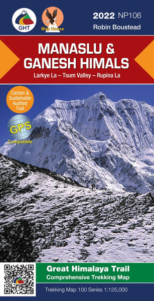 Manaslu and Ganesh Himals Region: 1:125,000 Trekking Map (The Great Himalaya Trail Series Maps NP106) Himalayan MapHouse Pvt. Ltd