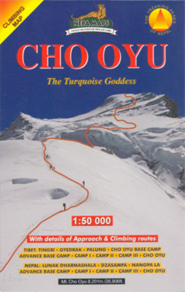 Cho Oyu Climbing Map : The Turquoise Goddess Himalayan MapHouse Pvt. Ltd
