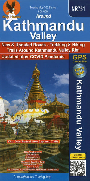Around Kathmandu Valley - Comprehensive Touring Map Himalayan MapHouse Pvt. Ltd