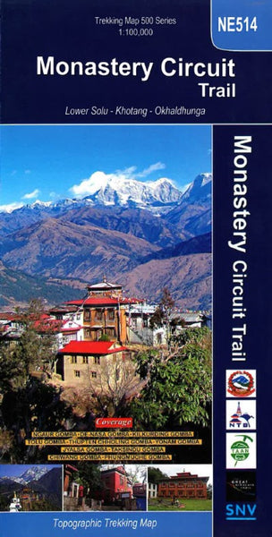 Monastery Circuit Trail Topographic Trekking Map Himalayan MapHouse Pvt. Ltd