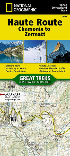 Haute Route Map [Chamonix to Zermatt] National Geographic Maps