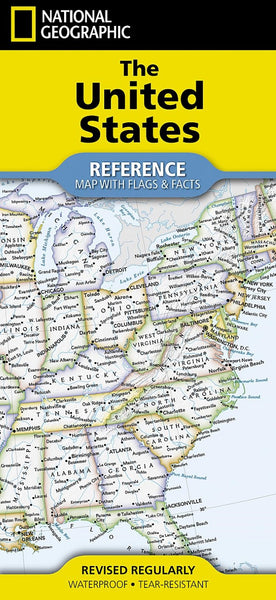 United States with Flags & Facts [Folded] National Geographic Maps