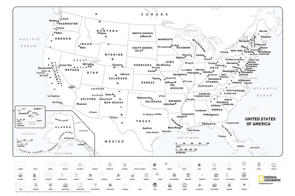 United States Coloring Map [tubed] National Geographic Maps