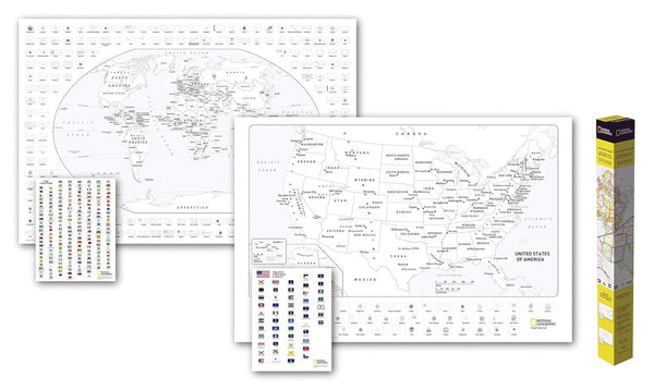 World and United States Coloring [in gift box] National Geographic Maps