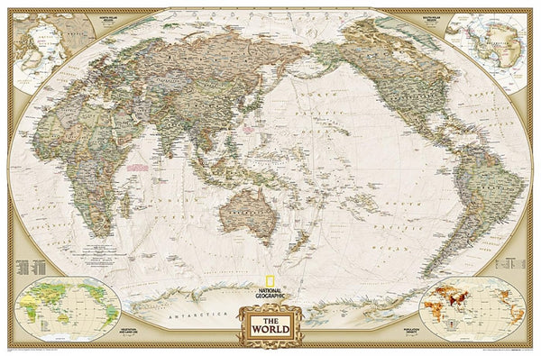The world [Executive, Pacific, Large, Tubed] National Geographic Maps