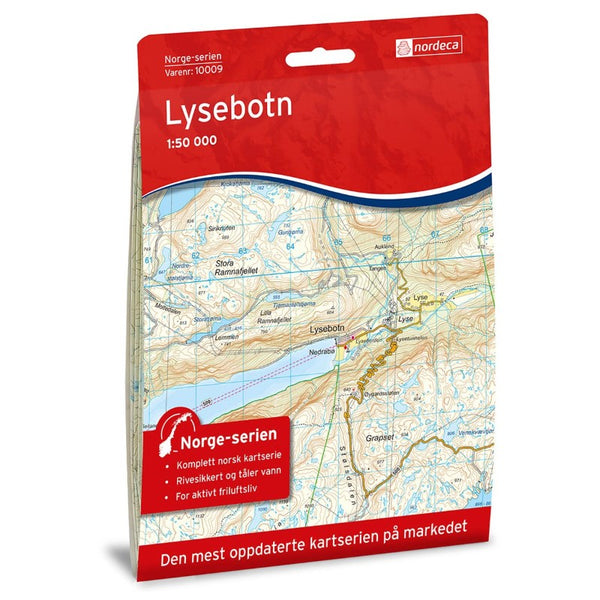 Lysebotn 1:50,000 Hiking Map, #10009 Nordic Maps (Nordeca)