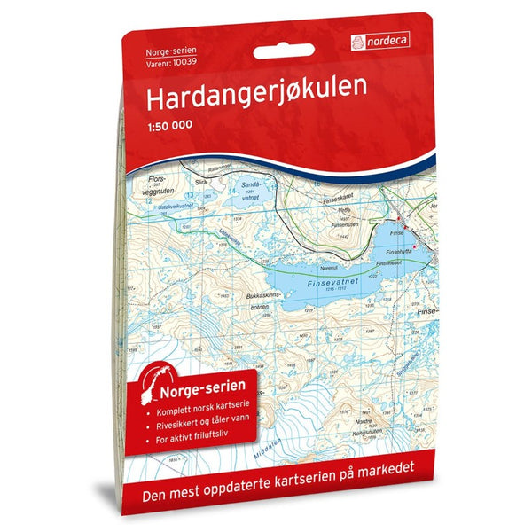 Hardangerjokulen (Hardangerjøkulen) 1:50,000 Hiking Map, #10039 Nordic Maps (Nordeca)