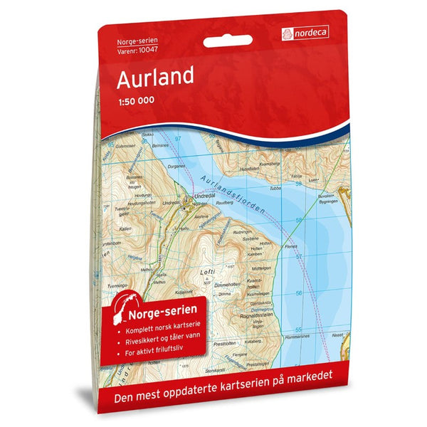 Aurland 1:50,000 Hiking Map, #10047 Nordic Maps (Nordeca)