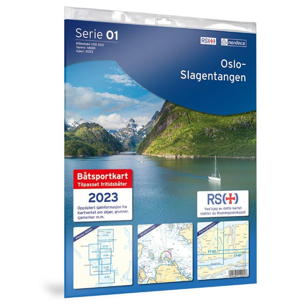 01-Oslo-Slagentangen 7-Sheet Norway Nautical Chart Bundle (Båtsportkart), #14001 Nordic Maps (Nordeca)