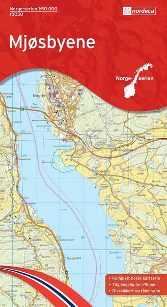 Mjosbyene (Mjøsbyene) Hiking Map, #10050 Nordic Maps (Nordeca)