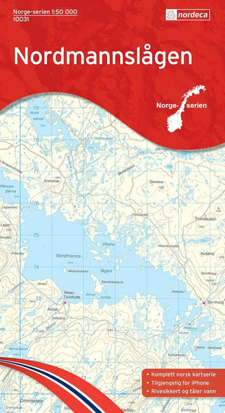 Nordmannslagen (Nordmannslågen), 1:50,000 Hiking Map, #10031 Nordic Maps (Nordeca)