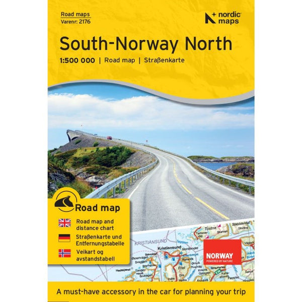 South-Norway North (Veikart Sør-Norge Nord) Road Map Nordic Maps (Nordeca)
