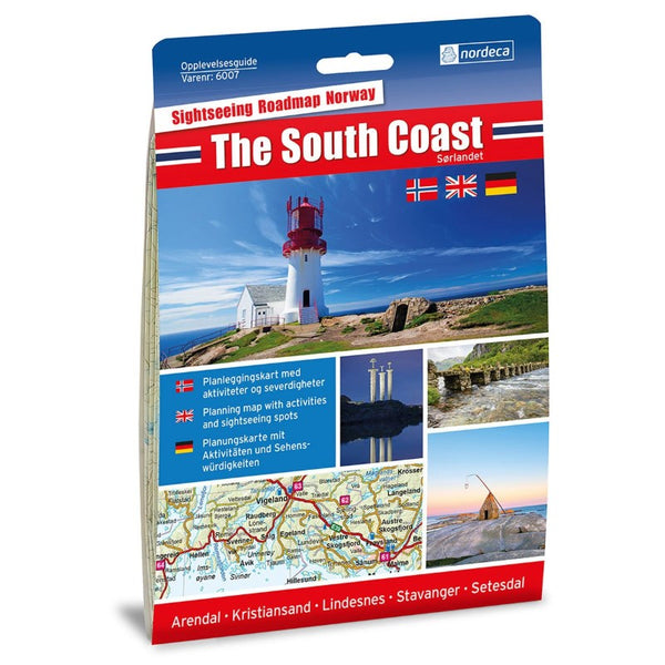 The Norway South Coast (Sørlandet) Route Sightseeing Road Map 1:250,000 Nordic Maps (Nordeca)