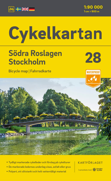 Cykelkartan Blad 28: Södra Roslagen/Stockholm Cycling Map Norstedts
