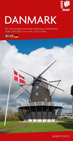 Denmark (Danmark) EasyMap Road Map Norstedts