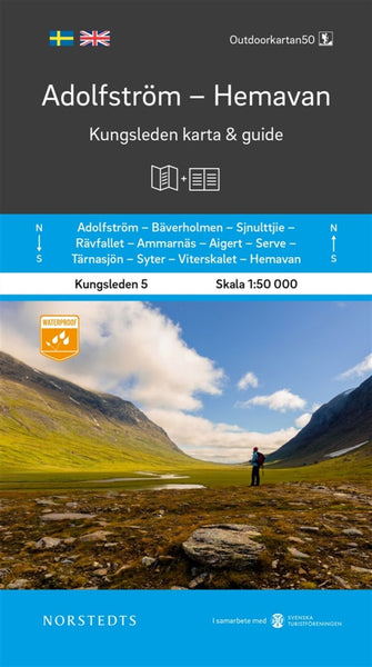 King's Trail Hiking Map & Guide #5: Adolfström to Hemavan - Adolfström Hemavan Kungsleden del 5 karta och guide Norstedts