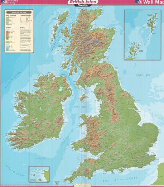 British Isles : physical Ordnance Survey