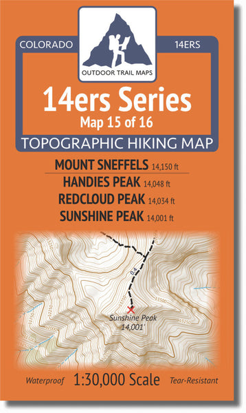 Colorado 14ers Map Series 15 of 16 - Sneffels | Handies, Redcloud, Sunshine Outdoor Trail Maps LLC