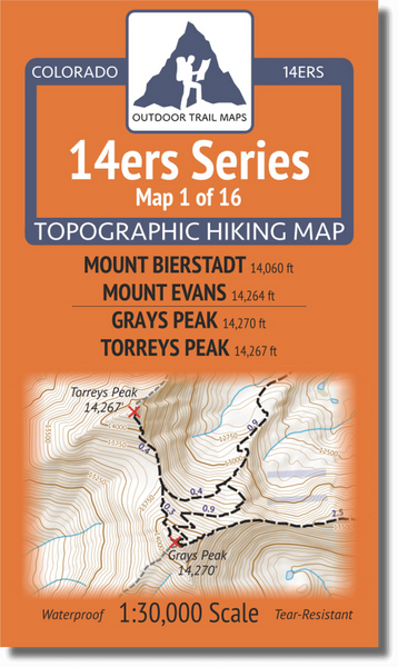 olorado 14ers Map Series 1 of 16 - Bierstadt, Evans | Grays, Torreys Outdoor Trail Maps LLC