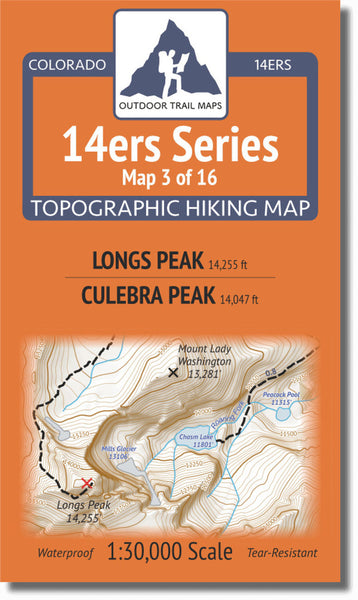 Colorado 14ers Map Series 3 of 16 - Longs Peak | Culebra Peak Outdoor Trail Maps LLC