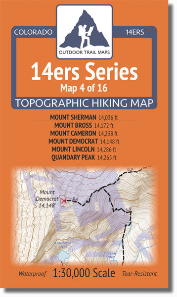 Colorado 14ers Map Series 4 of 16 - Sherman | Bross, Cameron, Democrat, Lincoln, Quandary Outdoor Trail Maps LLC