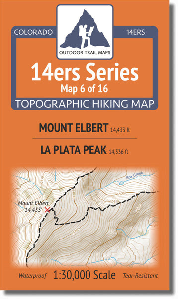 Colorado 14ers Map Series 6 of 16 - Elbert | La Plata Outdoor Trail Maps LLC