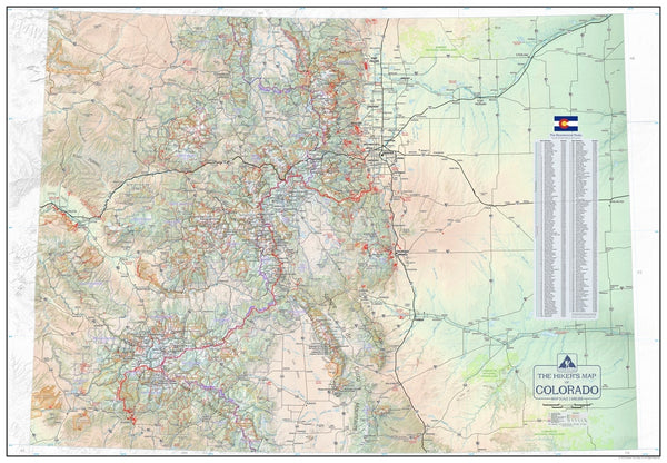 Hikers Map of Colorado Outdoor Trail Maps LLC