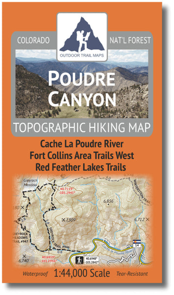 Poudre Canyon 1:44k Topographic Hiking Map Outdoor Trail Maps LLC