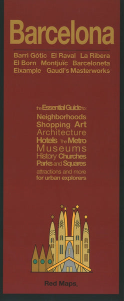 Barcelona, Spain City Map Red Maps