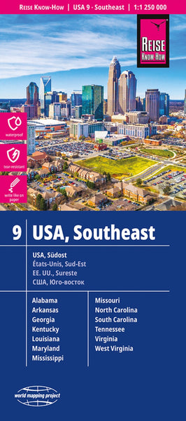 USA, southeast Road Map Reise Know-How Verlag