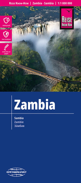 Zambia Travel Map Reise Know-How Verlag