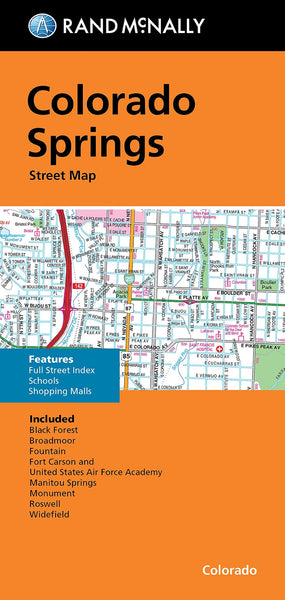 Colorado Springs, Folded Street Map Rand McNally
