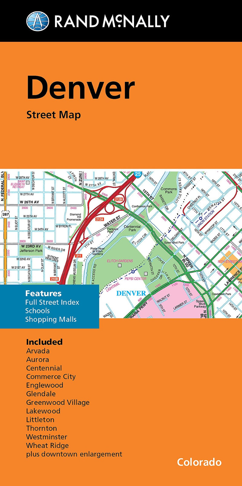 Denver, CO Folded Street Map | Map Geek.com