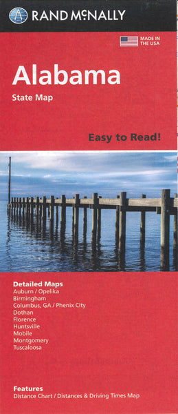 Alabama Easy to Read Folded Map Rand McNally