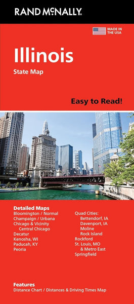 Illinois Easy-to-Read Folded Map Rand McNally