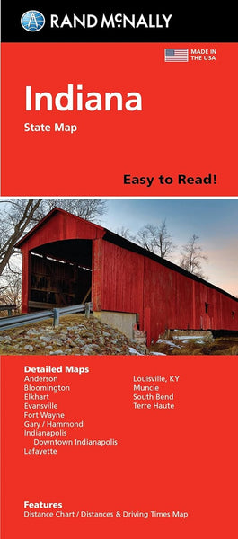 Indiana Easy-to-Read Folded Map Rand McNally