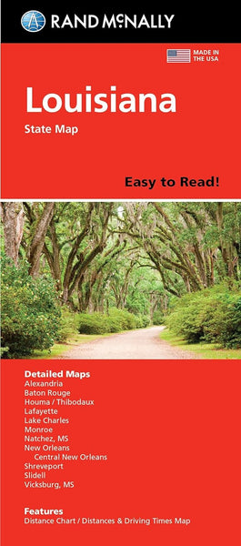 Louisiana Easy to Read Folded Map Rand McNally